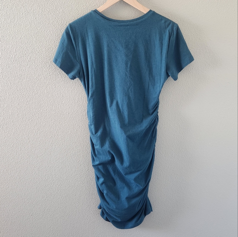 Babaton Contour Ruched Midi Dress Medium Aritzia Fitted T-Shirt Casual Summer - Picture 6 of 12